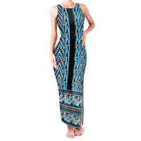 New Zealand Maori Niho Taniwha Family Matching Tank Maxi Dress and Hawaiian Shirt Kikorangi Mangopare and Puhoro Pattern