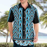 New Zealand Maori Niho Taniwha Hawaiian Shirt Kikorangi Mangopare and Puhoro Pattern LT9 - Polynesian Pride