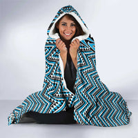New Zealand Maori Niho Taniwha Hooded Blanket Kikorangi Mangopare and Puhoro Pattern LT9 - Polynesian Pride