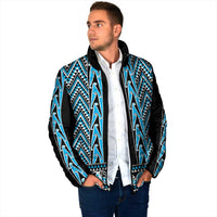 New Zealand Maori Niho Taniwha Padded Jacket Kikorangi Mangopare and Puhoro Pattern - Polynesian Pride