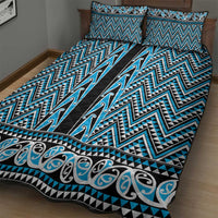 New Zealand Maori Niho Taniwha Quilt Bed Set Kikorangi Mangopare and Puhoro Pattern
