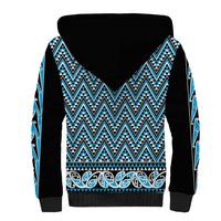New Zealand Maori Niho Taniwha Sherpa Hoodie Kikorangi Mangopare and Puhoro Pattern LT9 - Polynesian Pride