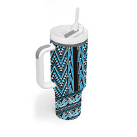 New Zealand Maori Niho Taniwha Tumbler With Handle Kikorangi Mangopare and Puhoro Pattern