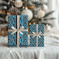 New Zealand Maori Niho Taniwha Wrapping Paper Kikorangi Mangopare and Puhoro Pattern - Polynesian Pride