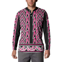 New Zealand Maori Niho Taniwha Button Sweatshirt Mawhero Mangopare and Puhoro Pattern LT9 - Polynesian Pride