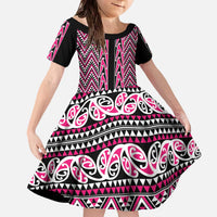 New Zealand Maori Niho Taniwha Family Matching Off The Shoulder Long Sleeve Dress and Hawaiian Shirt Mawhero Mangopare and Puhoro Pattern