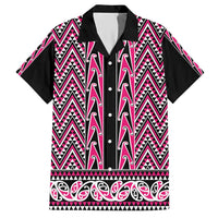 New Zealand Maori Niho Taniwha Hawaiian Shirt Mawhero Mangopare and Puhoro Pattern LT9 Pink - Polynesian Pride