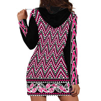 New Zealand Maori Niho Taniwha Hoodie Dress Mawhero Mangopare and Puhoro Pattern