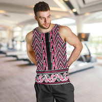 New Zealand Maori Niho Taniwha Men Tank Top Mawhero Mangopare and Puhoro Pattern LT9 Pink - Polynesian Pride