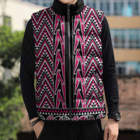 New Zealand Maori Niho Taniwha Sleeveless Puffer Jacket Mawhero Mangopare and Puhoro Pattern - Polynesian Pride