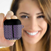 New Zealand Maori Niho Taniwha AirPods Case Waiporopo Mangopare and Puhoro Pattern LT9 Purple - Polynesian Pride