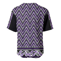 New Zealand Maori Niho Taniwha Baseball Jersey Waiporopo Mangopare and Puhoro Pattern