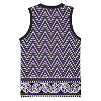 New Zealand Maori Niho Taniwha Basketball Jersey Waiporopo Mangopare and Puhoro Pattern - Polynesian Pride