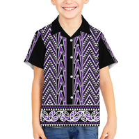 New Zealand Maori Niho Taniwha Family Matching Off Shoulder Maxi Dress and Hawaiian Shirt Waiporopo Mangopare and Puhoro Pattern