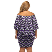 New Zealand Maori Niho Taniwha Family Matching Off Shoulder Short Dress and Hawaiian Shirt Waiporopo Mangopare and Puhoro Pattern