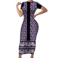 New Zealand Maori Niho Taniwha Family Matching Short Sleeve Bodycon Dress and Hawaiian Shirt Waiporopo Mangopare and Puhoro Pattern