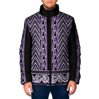 New Zealand Maori Niho Taniwha Padded Jacket Waiporopo Mangopare and Puhoro Pattern - Polynesian Pride