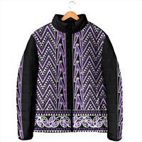 New Zealand Maori Niho Taniwha Padded Jacket Waiporopo Mangopare and Puhoro Pattern - Polynesian Pride