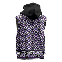 New Zealand Maori Niho Taniwha Sleeveless Hoodie Waiporopo Mangopare and Puhoro Pattern - Polynesian Pride