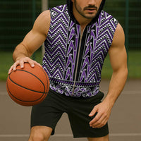 New Zealand Maori Niho Taniwha Sleeveless Zip Hoodie Waiporopo Mangopare and Puhoro Pattern LT9 - Polynesian Pride