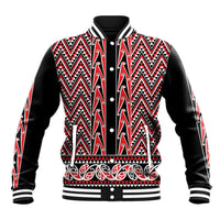 New Zealand Maori Niho Taniwha Baseball Jacket Whero Mangopare and Puhoro Pattern LT9 Unisex Red - Polynesian Pride