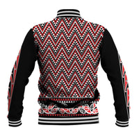 New Zealand Maori Niho Taniwha Baseball Jacket Whero Mangopare and Puhoro Pattern LT9 - Polynesian Pride