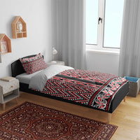 New Zealand Maori Niho Taniwha Bedding Set Whero Mangopare and Puhoro Pattern