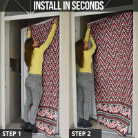 New Zealand Maori Niho Taniwha Door Cover Whero Mangopare and Puhoro Pattern - Polynesian Pride