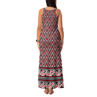 New Zealand Maori Niho Taniwha Family Matching Tank Maxi Dress and Hawaiian Shirt Whero Mangopare and Puhoro Pattern