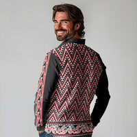 New Zealand Maori Niho Taniwha Long Sleeve Polo Shirt Whero Mangopare and Puhoro Pattern
