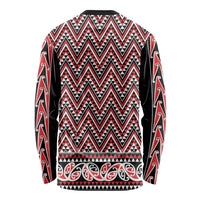 New Zealand Maori Niho Taniwha Long Sleeve Shirt Whero Mangopare and Puhoro Pattern LT9 - Polynesian Pride