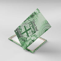 Vintage Bula Fiji Personalised Canvas Wall Art Green Hibiscus Tapa Pattern LT9