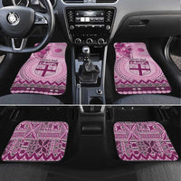Vintage Bula Fiji Personalised Car Mats Pink Hibiscus Tapa Pattern LT9
