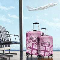 Vintage Bula Fiji Personalised Luggage Cover Pink Hibiscus Tapa Pattern LT9