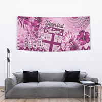 Vintage Bula Fiji Personalised Tapestry Pink Hibiscus Tapa Pattern LT9