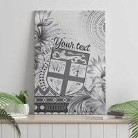Vintage Bula Fiji Personalised Canvas Wall Art Beige Hibiscus Tapa Pattern LT9