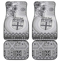 Vintage Bula Fiji Personalised Car Mats Beige Hibiscus Tapa Pattern LT9