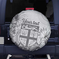 Vintage Bula Fiji Personalised Spare Tire Cover Beige Hibiscus Tapa Pattern LT9