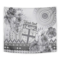 Vintage Bula Fiji Personalised Tapestry Beige Hibiscus Tapa Pattern LT9