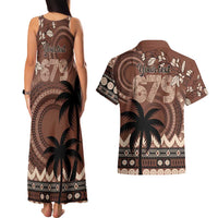Personalised Bula Fiji 679 Couples Matching Tank Maxi Dress and Hawaiian Shirt Fijian Tagimoucia Masi Tapa Art