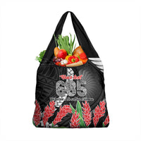 Personalised Samoa 685 Grocery Bag Teuila Flower With Black Samoan Tattoo LT9 1-pack One Size Black - Polynesian Pride