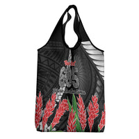 Personalised Samoa 685 Grocery Bag Teuila Flower With Black Samoan Tattoo LT9 - Polynesian Pride