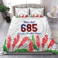 Personalised Samoa 685 Bedding Set Teuila Flower With White Samoan Tattoo