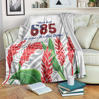 Personalised Samoa 685 Blanket Teuila Flower With White Samoan Tattoo