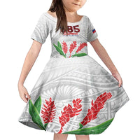 Personalised Samoa 685 Family Matching Puletasi and Hawaiian Shirt Teuila Flower With White Samoan Tattoo