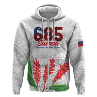 Personalised Samoa 685 Zip Hoodie Teuila Flower With White Samoan Tattoo