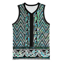 New Zealand Maori Niho Taniwha Basketball Jersey Papua Shell - Mangopare Puhoro Pattern