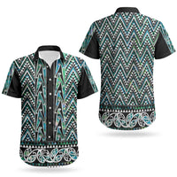 New Zealand Maori Niho Taniwha Couples Matching Off The Shoulder Long Sleeve Dress and Hawaiian Shirt Papua Shell - Mangopare Puhoro Pattern LT9 - Polynesian Pride