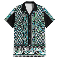 New Zealand Maori Niho Taniwha Family Matching Off The Shoulder Long Sleeve Dress and Hawaiian Shirt Papua Shell - Mangopare Puhoro Pattern