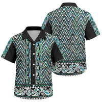 New Zealand Maori Niho Taniwha Family Matching Off Shoulder Maxi Dress and Hawaiian Shirt Papua Shell - Mangopare Puhoro Pattern LT9 Son's Shirt Green - Polynesian Pride